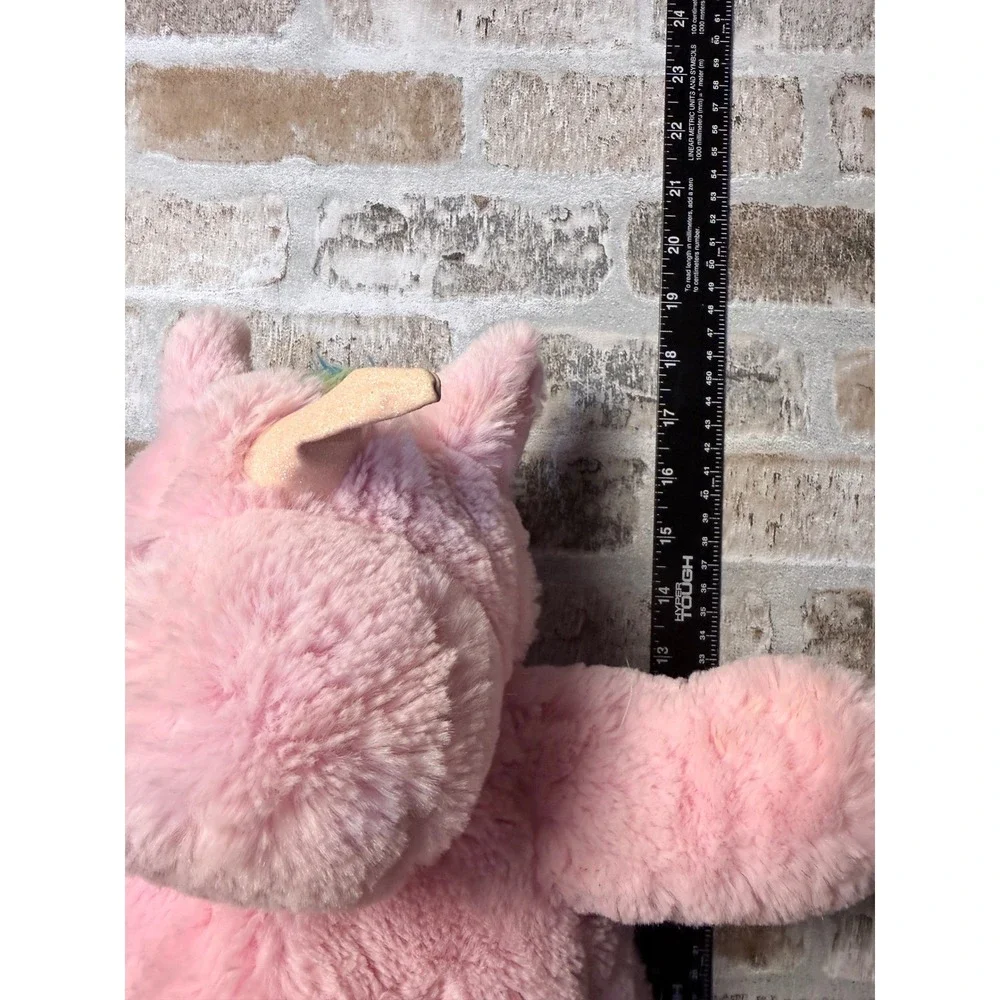 Pink Plush Unicorn Backpack Rainbow Mane Sparkle Horn Kids Bag